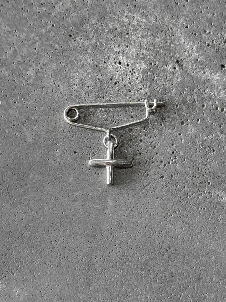 M.A+ Mini Safety Pin with Carved Cross