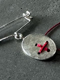 M.A+ Mini Safety Pin with Stitched Cross