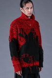 Dhygen Distressed Intarsia Knit Pullover