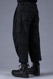 Dhygen Distortion Check Jacquard Pleated Wide Leg Cropped Trousers