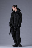 Dhygen Distortion Check Jacquard Pleated Wide Leg Cropped Trousers