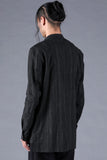 Dhygen Sumi Coated Random Strip Double Open Band Collar Shirt