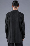 Dhygen Sumi Coated Random Strip Double Open Band Collar Shirt