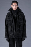 Dhygen Mottled Coated Denim Militarary Jacket