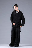 Dhygen Cotton Low Gauge Knit Cardigan Layered Pullover