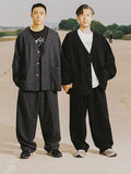 Ajo Oversized Wool Trousers [BLACK]