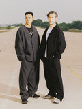 Ajo Oversized Wool Trousers [BLACK]