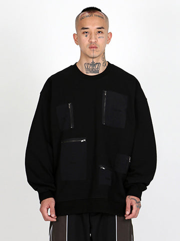 Ajo Purposeful Pockets Oversized Sweatshirt [BLACK]