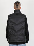 Ajo  Star Vegan Leather Puffer Vest [BLACK]