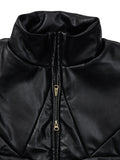 Ajo  Star Vegan Leather Puffer Vest [BLACK]