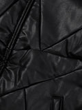 Ajo  Star Vegan Leather Puffer Vest [BLACK]