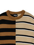 Ajo Stripe Mixed Knit Sweater [CAMEL]