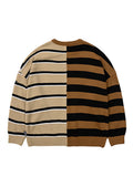 Ajo Stripe Mixed Knit Sweater [CAMEL]