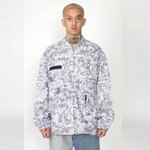 Ajo Paisley Fisherman String Jacket White
