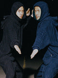 Ajo Twisted Cable Knit Hoodie [BLACK]