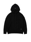 Ajo Twisted Cable Knit Hoodie [BLACK]