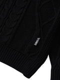 Ajo Twisted Cable Knit Hoodie [BLACK]