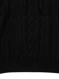 Ajo Twisted Cable Knit Hoodie [BLACK]