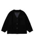 Ajo   Batwing No Collar Wool Blazer [BLACK]