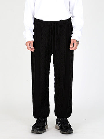 Ajo Twisted Cable Knit Pants [BLACK]