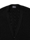 Ajo Clam Patterned Mohair Cardigan [BLACK]