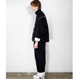 Facetasm Mandarin Button Zip Jacket Black