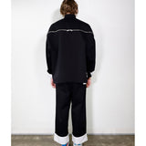 Facetasm Mandarin Button Zip Jacket Black