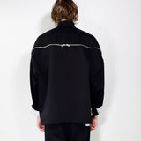 Facetasm Mandarin Button Zip Jacket Black