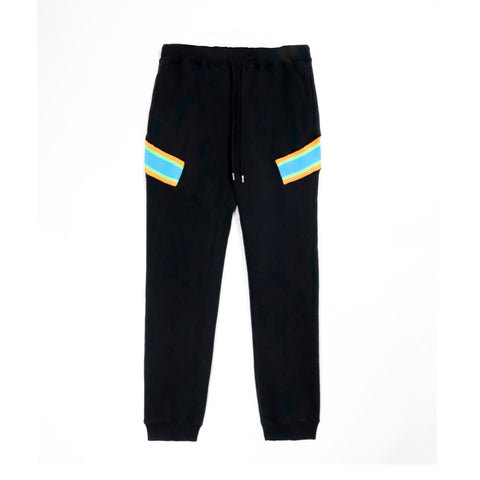 Facetasm Ribbed Pants Black & Blue
