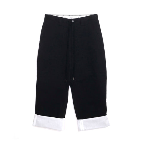 Facetasm Baggy Turn-up Pants Black