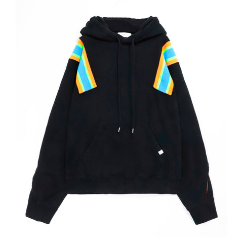 Facetasm Ribbed Oversize Hoodie Black/Blue