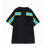Facetasm Ribbed Oversize T-shirt Black/Blue
