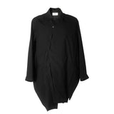 Ilmol Asymmetric Long Shirt Jacket Black