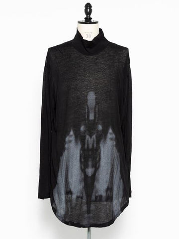 Julius Erebus Black Silk Roll Neck LS T-shirt