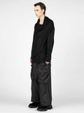 Julius Erebus Black Drape LS Knit
