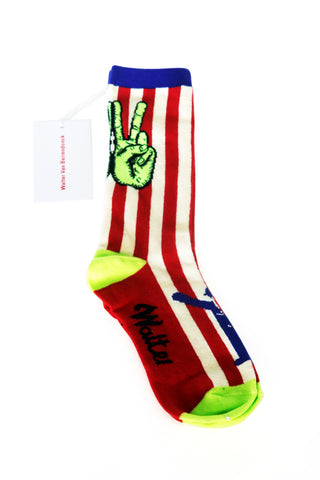 Walter Van Beirendonck W Peace Socks Red