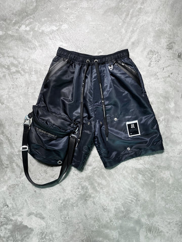 Nilos Black Shorts with Detachable Sling Bag