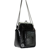 Seokwoon Yoon Black Croc Mini Square Pocket Bag