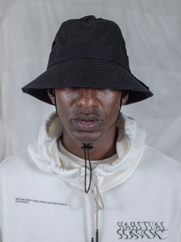 TBN Black Bucket Hat with Canvas Band Elastic Clousure