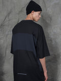TBN Black Mixed Materials Oversized Tee