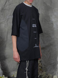 TBN Black Mixed Materials Oversized Tee