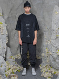 TBN Black Mixed Materials Oversized Tee