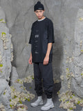 TBN Black Mixed Materials Oversized Tee