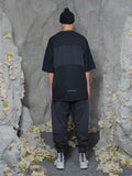 TBN Black Mixed Materials Oversized Tee