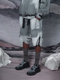 TBN Mixed Fabrics Shorts With Side Zipper
