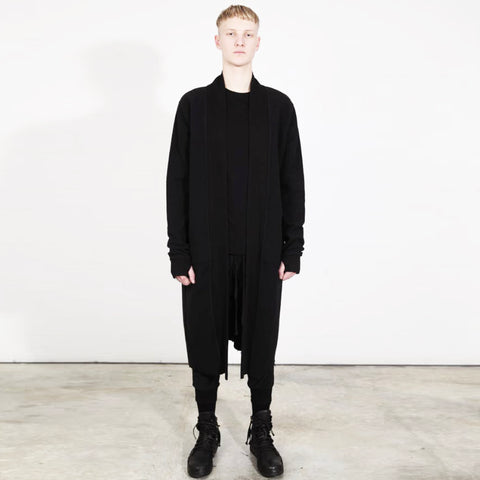 Thom Krom Back Stitch Long Cardigan Black