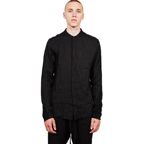 Thom Krom Raw Cut Hem Stand Up Collar Shirt