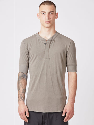 Thom Krom Collarless Single Button Polo T-shirt