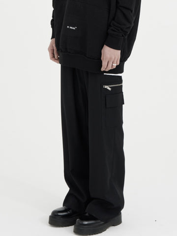 Unnorm Wide Cargo Wool Pants