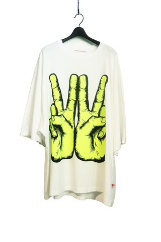 Walter Van Beirendonck W Peace Oversized Tee White